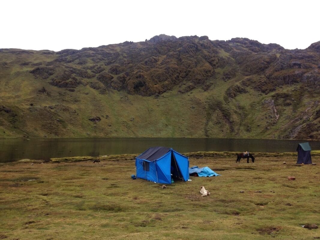 Kitchen tent at mountain campsite