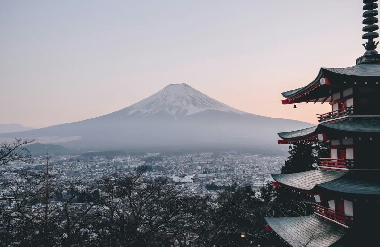 Japan, Mountain view, cityscape